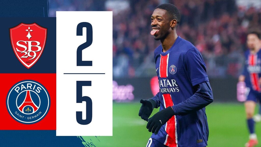 TRIPLÉ pour Dembélé, et DOUBLÉ pour Ramos, une victoire 5-2 face à Brest, futur adversaire en #UCL!