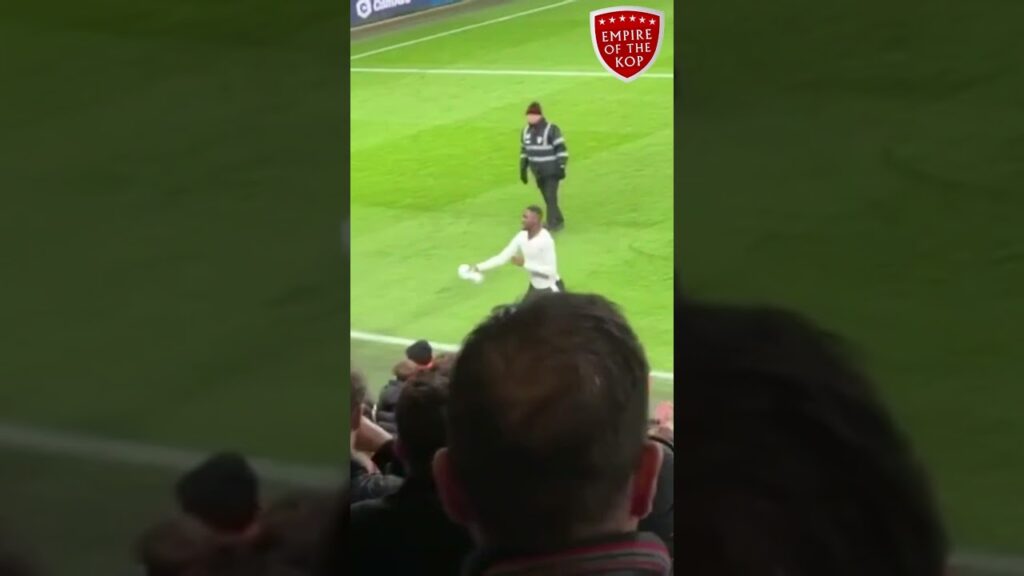 Ibrahima Konate gives Liverpool shirt to fan