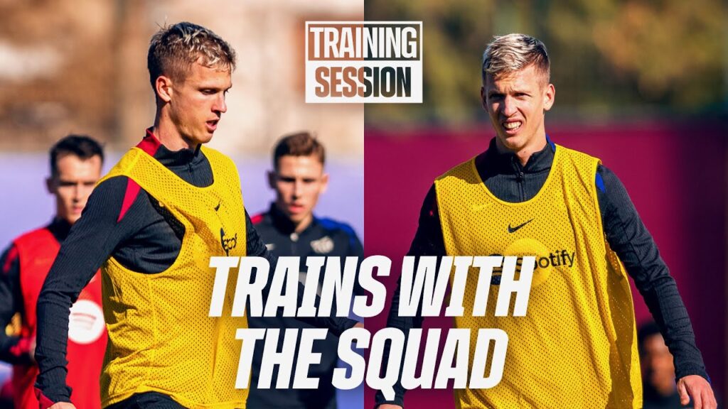 DANI OLMO JOINS THE GROUP | FC Barcelona Training 🔵🔴