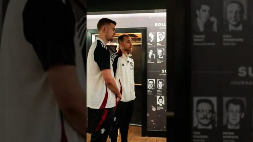 MATIHGS DELIGHT and CHRISTIAN ERIKSEN visited the OLD TRAFFORD MUSEUM #mufc #football #premierleague