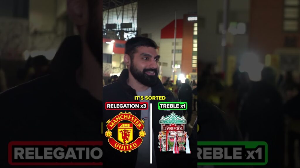 Manchester United fans would rather get relegated than watch Liverpool lift three trophies 😬