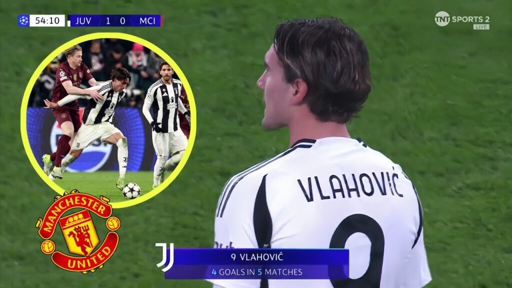 Dusan Vlahovic vs Manchester City | Goal & Skills | Man United Target 🔴
