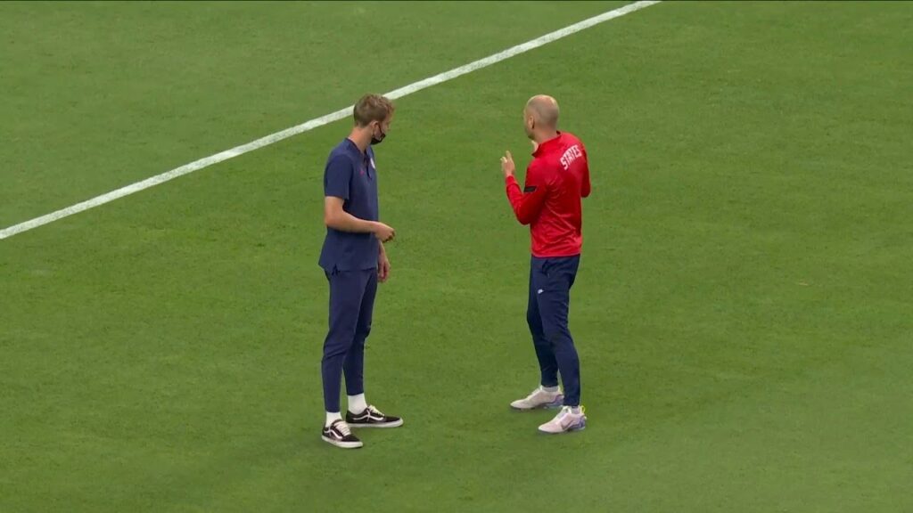 Even in the warm up Gregg Berhalter is coaching