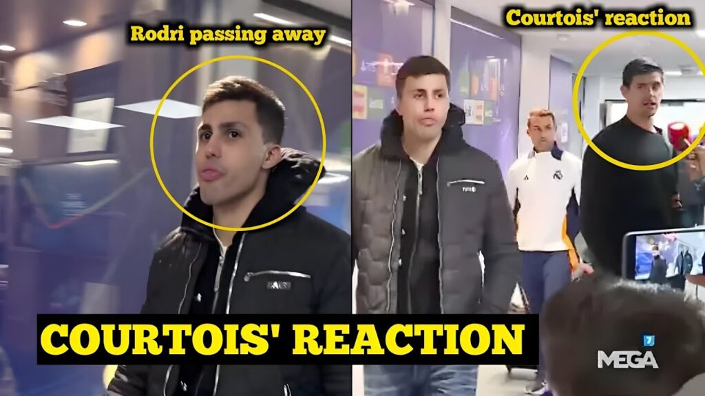 Thibaut Courtois’ reaction after seeing Rodri leaving Etihad in silence