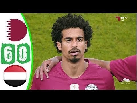 ملخص مباراة قطر 6 0 اليمن   خليجي 24   هاتريك عبد الكريم حسن