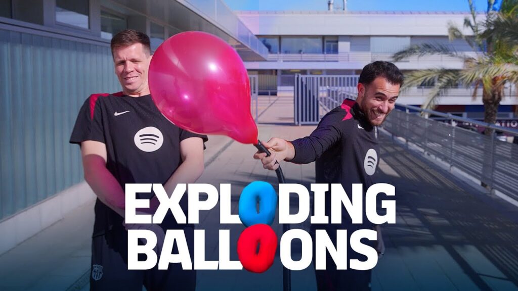 🎈💥💥🎈 BOOM! EXPLODING BALLOONS CHALLENGE WITH SZCZESNY & ERIC GARCIA | FC Barcelona 🔵🔴