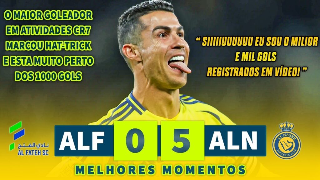 AOS 40 ANOS CRISTIANO RONALDO FEZ HAT-TRICK E DEU ASS. DE CALCANHAR! O MILÉSIMO GOL VAI SAIR EM 2025