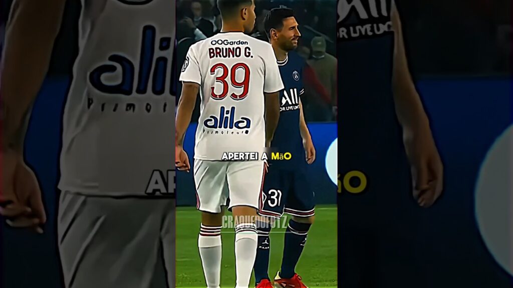 Bruno Guimarães e Messi #messi #psg #futeboleuropeu #brunoguimaraes