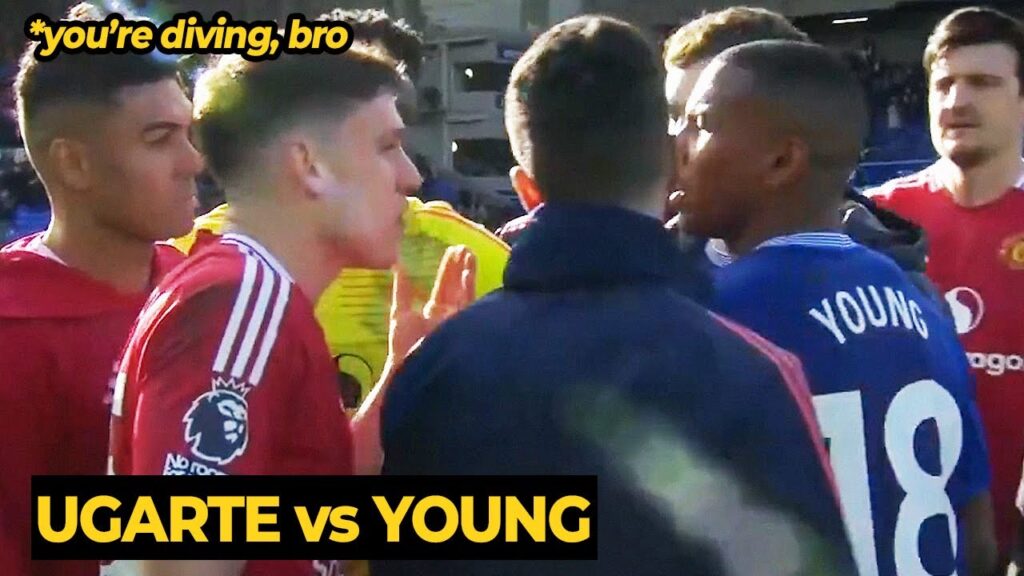 Ugarte at the end of the game confronted Ashely Young and gestured to him that he dived