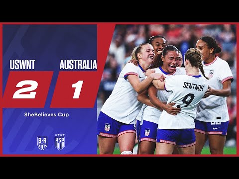 USA win second match of the 2025 SheBelieves Cup | USWNT 2-1 Australia | Official Game Highlights