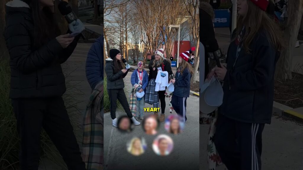 Quizzing fans at the SheBelieves Cup on USWNT trivia 🇺🇸🎤