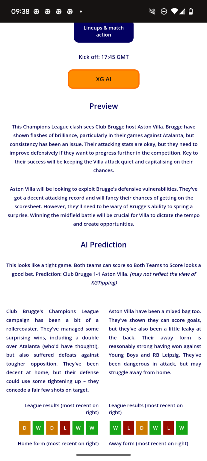 AI generated previews for tonight's games