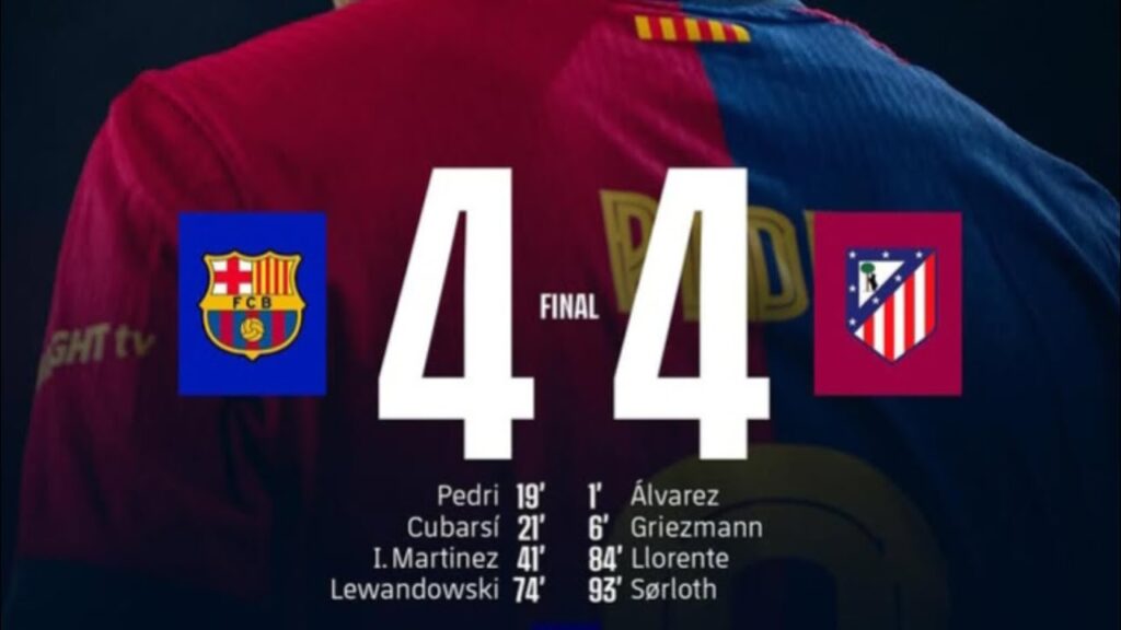BARÇA 4  ATLÉTICO DE MADRID 4.EL BARÇA NO LOGRA CONSEGUIR VENTAJA EN LA IDA DE LAS SEMIS DE COPA