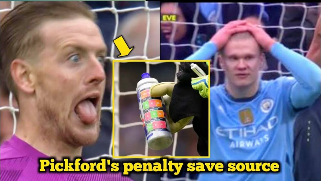 How Jordan Pickford saved Erling Haaland's penalty with a Water Bottle