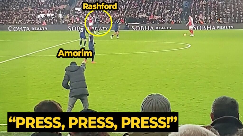 Ruben Amorim's furious reaction ask Rashford to press, but look Rashford reaction...