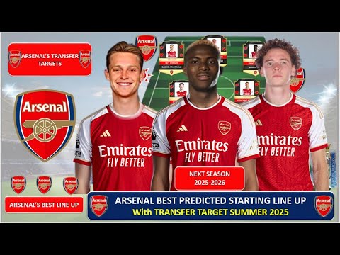 Dream Team Of ARSENAL Best Predicted Line Up , with New Formation Ft Transfer Target Players 2025
