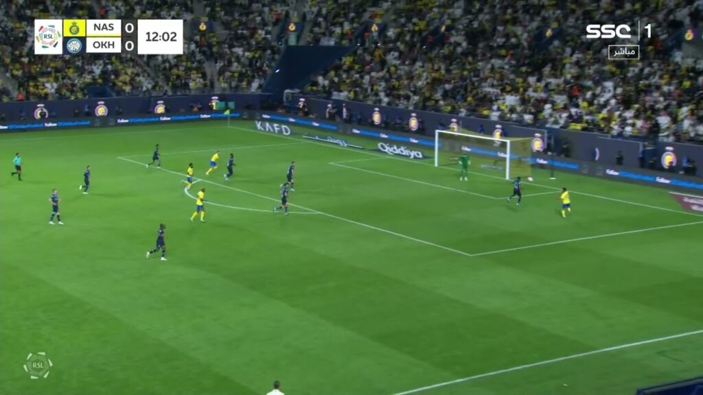 هدف النصر الاول في شباك الاخدود عن طريق سامي النجعي