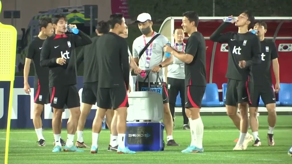 South Korea train as Bento's men regroup after dramatic defeat to Ghana.