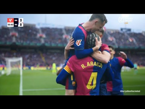 Gol de Ronald Araújo, Barcelona vs Real Sociedad (4-0) Todos los goles y resumen ampliado