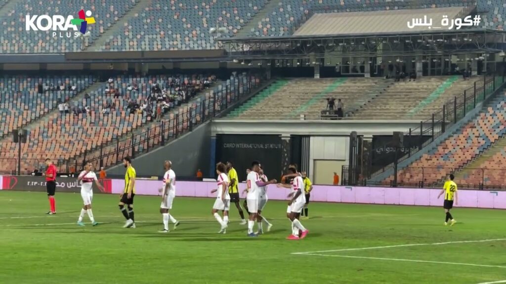 احتفال سيف الجزيري بهدف الزمالك الخامس في مرمى المقاولون العرب