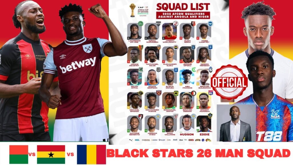 Ghana vs Chad: Otto Addo 26-man squad for World Cup qualifiers - LEAKED