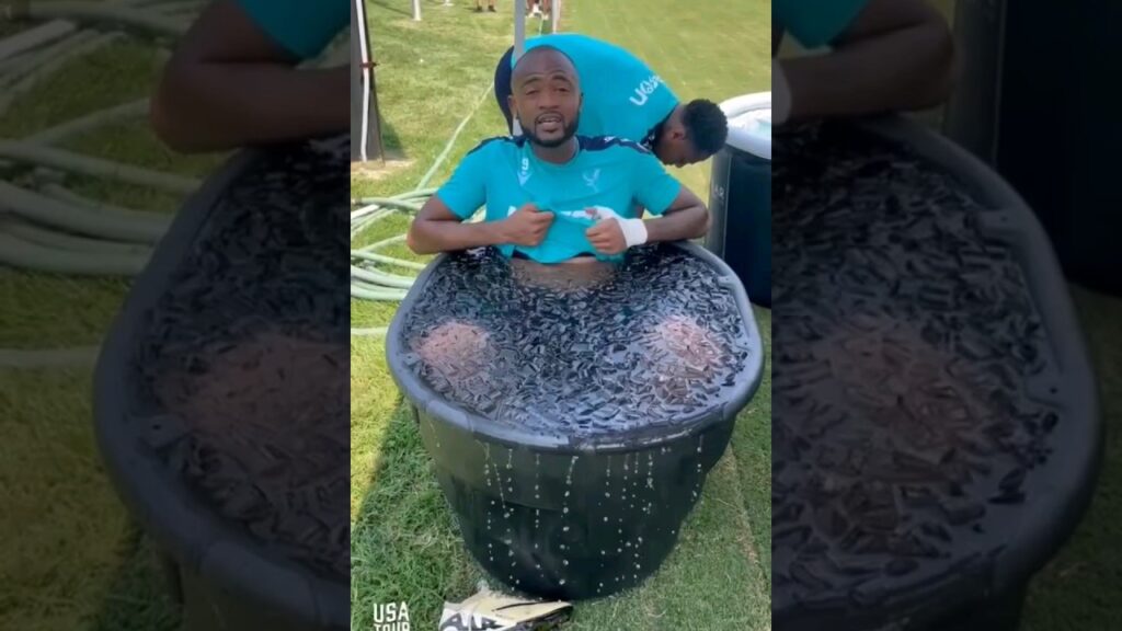 Watch how Ghana & Black Stars forward Jordan Ayew enjoys ice bath with Crystal Palace in pre-season
