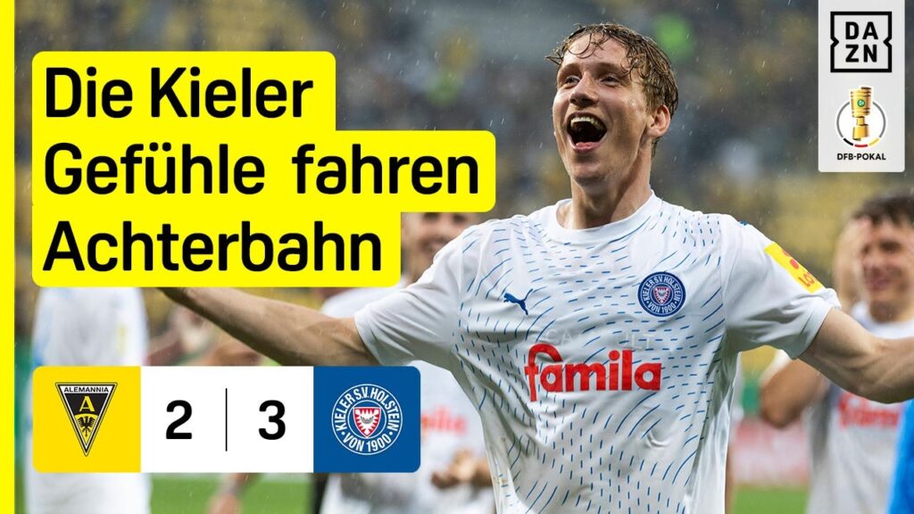 Wahnsinns Schlussphase! Rosenboom-Doppelpack lässt Kiel jubeln: Aachen - Holstein Kiel | DFB-Pokal