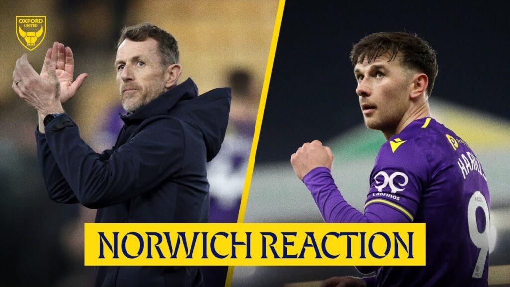 Oxford United's Gary Rowett and Mark Harris React to a Well Earned Point at Norwich City