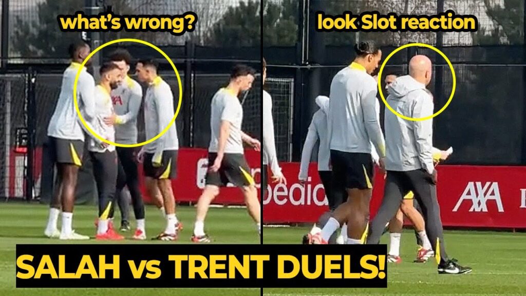 Truth behind Mo Salah & Trent Alexander-Arnold DUELS in training ahead PSG, look Arne Slot reaction