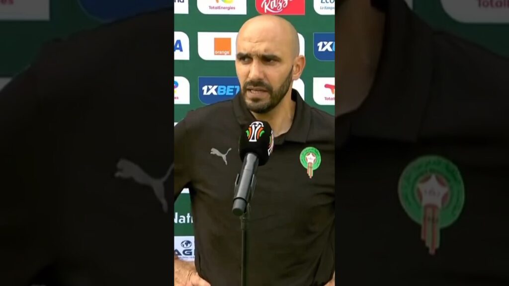 La réaction du coach du Maroc, Walid Regragui, après le match nul face au Congo. (CAN 2024)