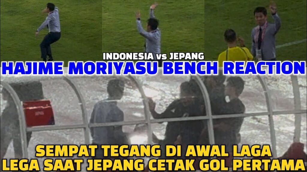 HAJIME MORIYASU BENCH REACTION • TEGANG DI AWAL, LEGA SETELAH JEPANG CETAK GOL PERTAMA
