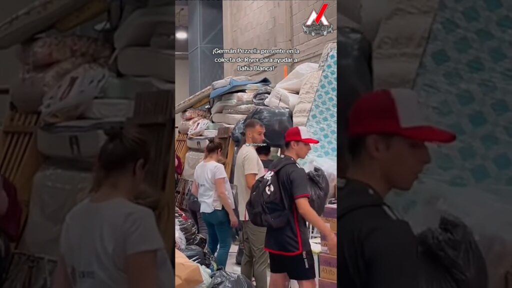 ¡Germán Pezzella presente en la colecta de River para ayudar a Bahía Blanca!