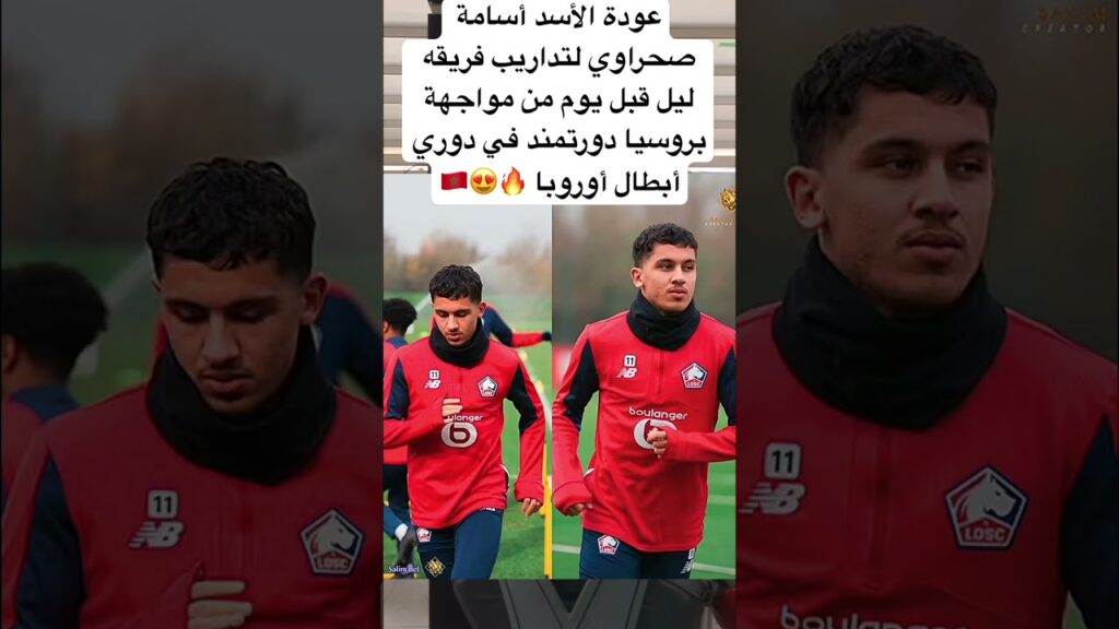 عودة الأسد أسامة صحراوي لتداريب فريقه ليل قبل يوم من مواجهة بروسيا دورتمند في دوري أبطال أوروبا 🔥😍