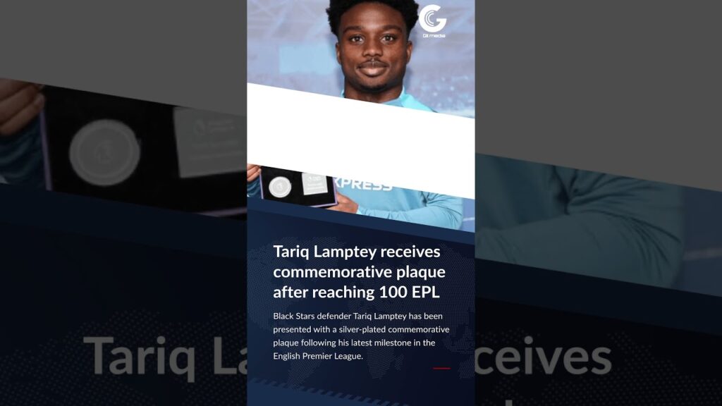 Tariq Lamptey receives commemorative plaque after reaching 100 EPL appearances