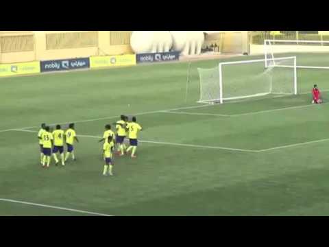 هدف فراس البريكان الاول ناشئين النصر اما ناشئين هجر