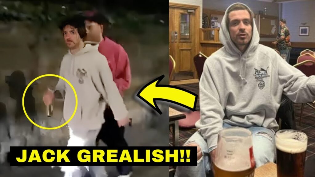 Jack Grealish Staggering With a Bottle in Hand From A Pub
