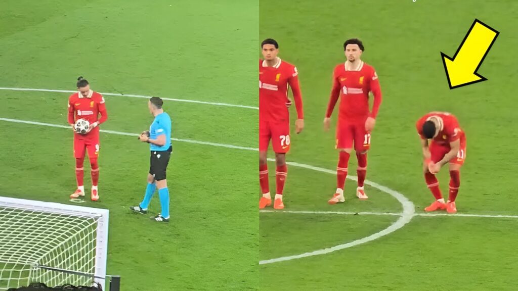 Salah Reaction To Darwin Nunez Penalty Miss vs PSG