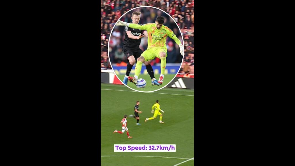 Raya clocked fastest sprint in Arsenal against West Ham!