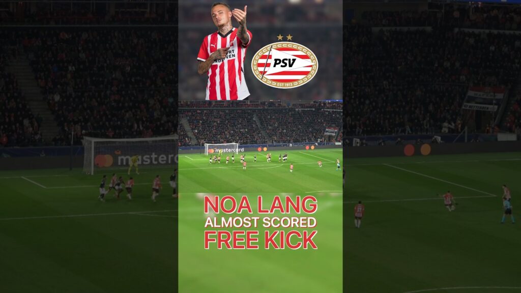 Noa Lang Almost Scored a Free Kick Against Arsenal in the Champions League!