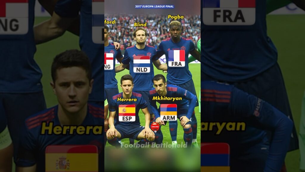 Manchester United squad vs Ajax Amsterdam Final Europa League 2017🔥Nations ❤️#footballshorts #uel
