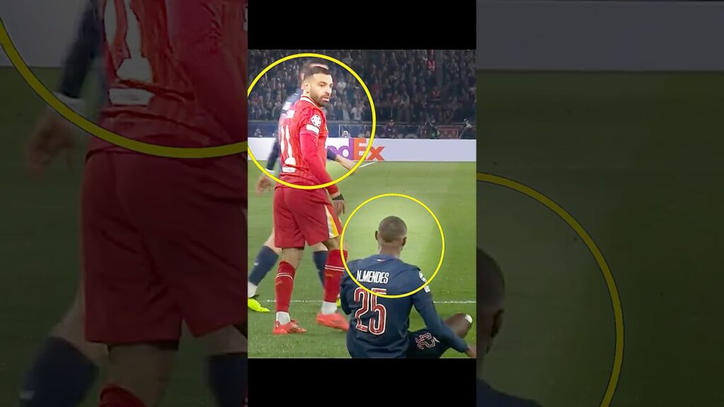 Nuno Mendes destroy Salah🥶..#psg#liverpool#championsleague#skills#show#viralshorts#footballedit#fyp
