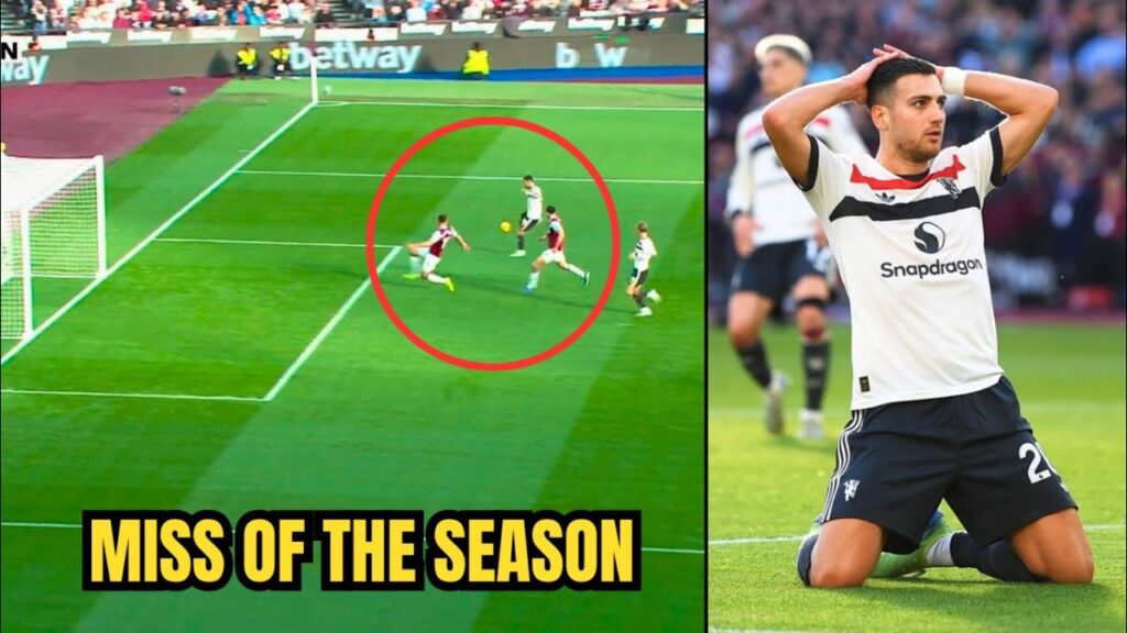 Footage of Diogo Dalot Crazy Open Goal Miss vs West Ham 😳🤣 | Man United | Controversial Penalty