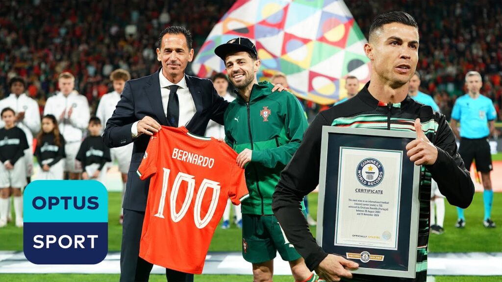 CRISTIANO RONALDO Guinness World Record | Bernardo Silva 100 caps: Portugal award presentation