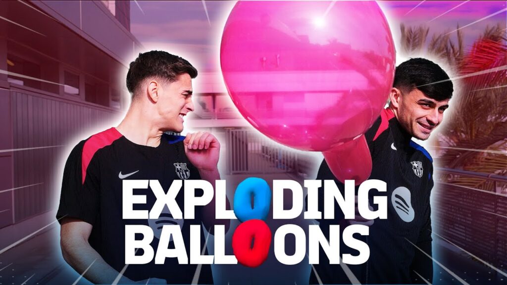 🎈💥💥🎈 BOOM! EXPLODING BALLOONS CHALLENGE WITH PEDRI & GAVI | FC Barcelona 🔵🔴