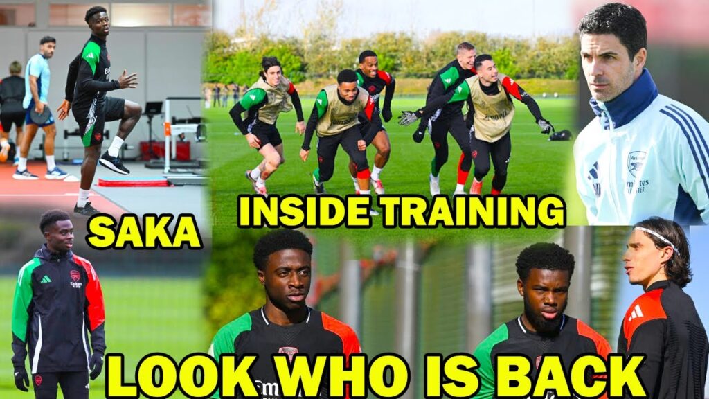 INSIDE TRAINING TODAY✅ Bukayo Saka Explosive returns to arsenal TRAINING  Martinelli & Calafiori
