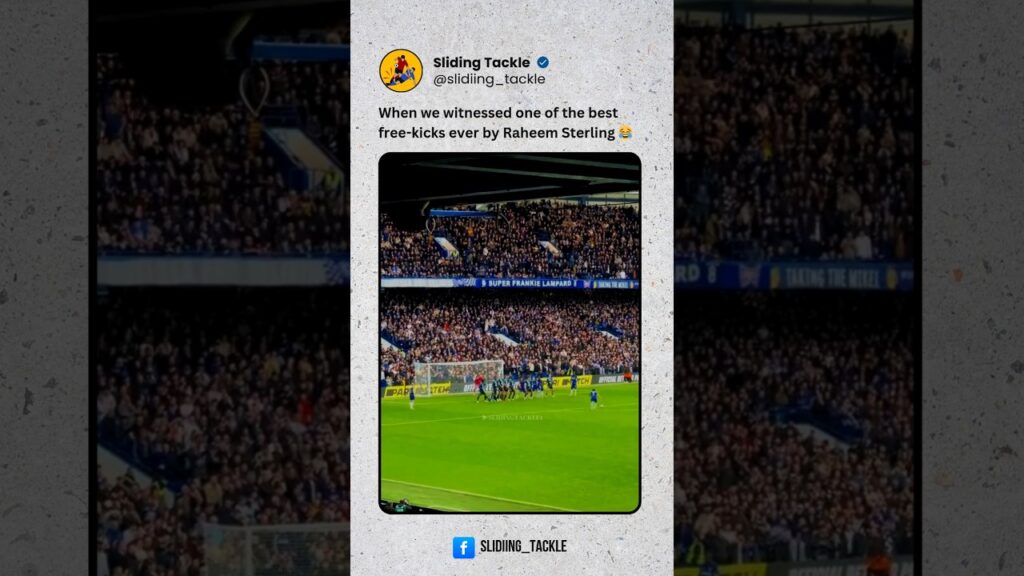 When we witnessed one of the bestfree-kicks ever by Raheem Sterling 😂 #raheemsterling #chelsea