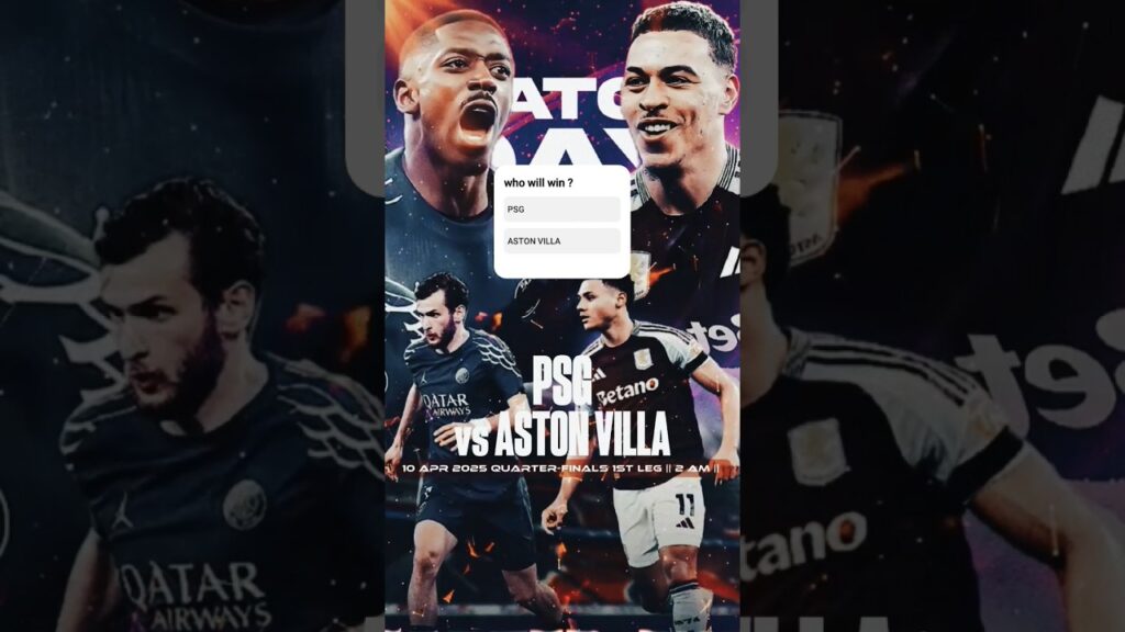 Jadawal bola Champions league | psg vs Aston villa #shorts #fotball