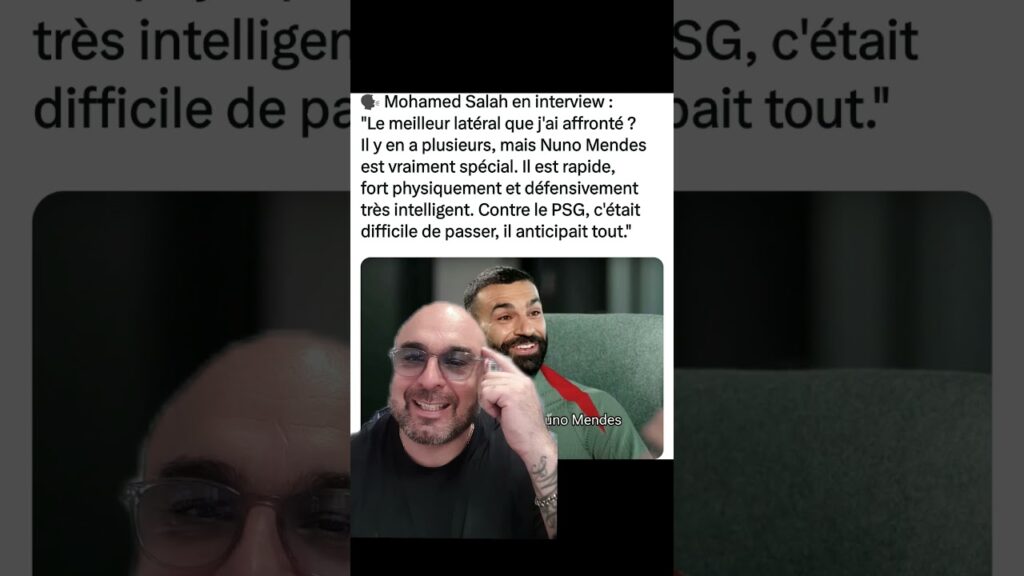 mohamed salah sur nuno mendes #football #mohamedsalah #nunomendes #psg #liverpool