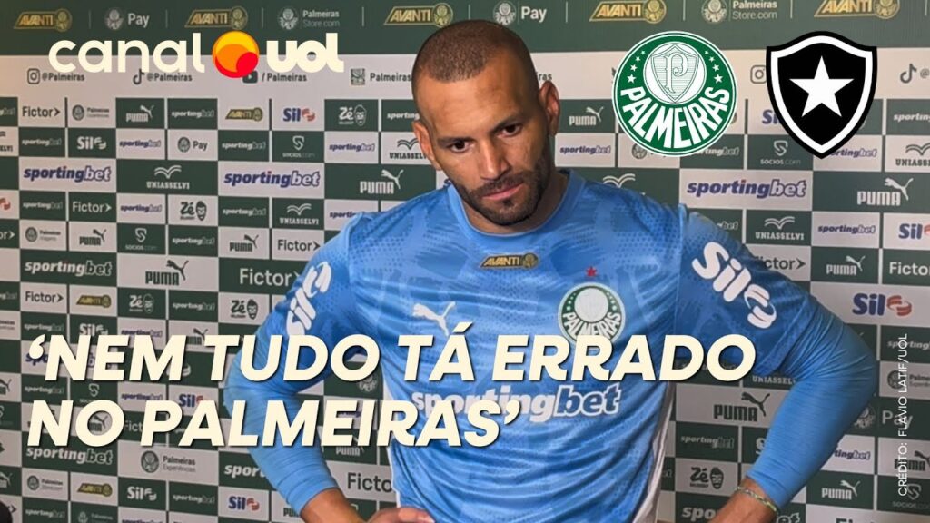 WEVERTON DIZ QUE NÃO ESTÁ TUDO ERRADO NO PALMEIRAS: 'TIME CAMPEÃO NÃO NASCE DO DIA PRA NOITE'