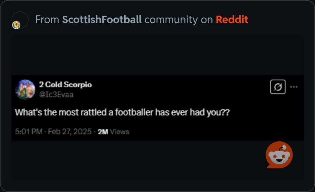 Which footballer got you most rattled?